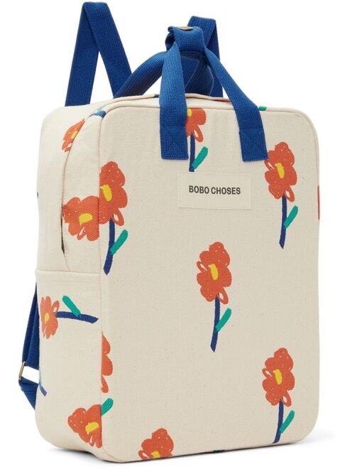 Bobo Choses Kids Off-White Flowers All Over Backpack