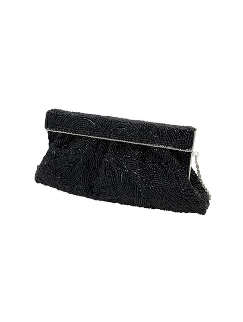 LA REGALE Vintage Inspired Fully Beaded Clape Pouch Clutch