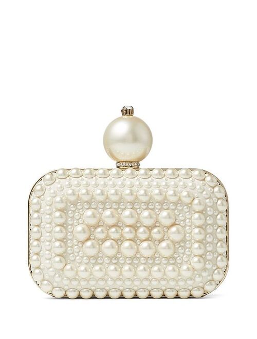 Jimmy Choo Micro Cloud pearl-embellished clutch bag