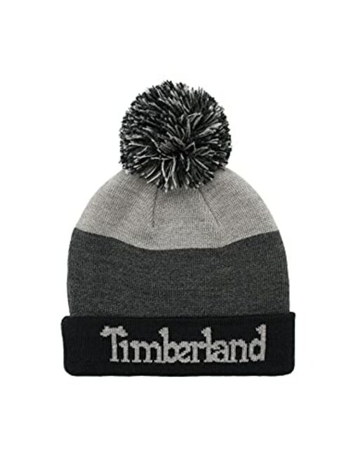 Timberland Boys' Logo Pom Hat with Woven Label