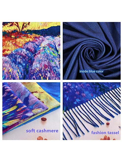 Heasea Winter Scarf Wraps for Women Soft Cashmere Shawls Warm Pashimina Blanket Scarfs Van Gogh Scarves Gift for Ladies