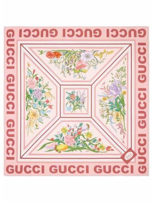 Gucci floral-print silk scarf