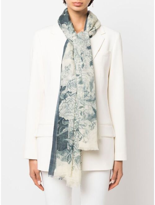 ETRO floral-print cashmere scarf