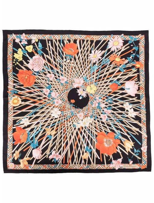 Salvatore Ferragamo spiral floral-print silk scarf
