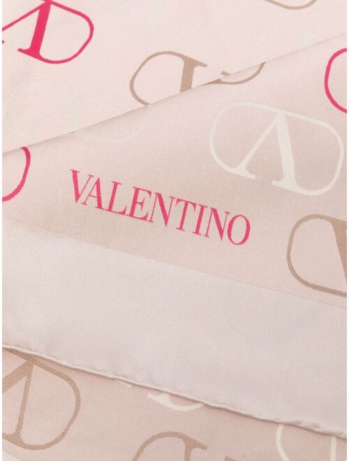 Valentino logo-print silk scarf
