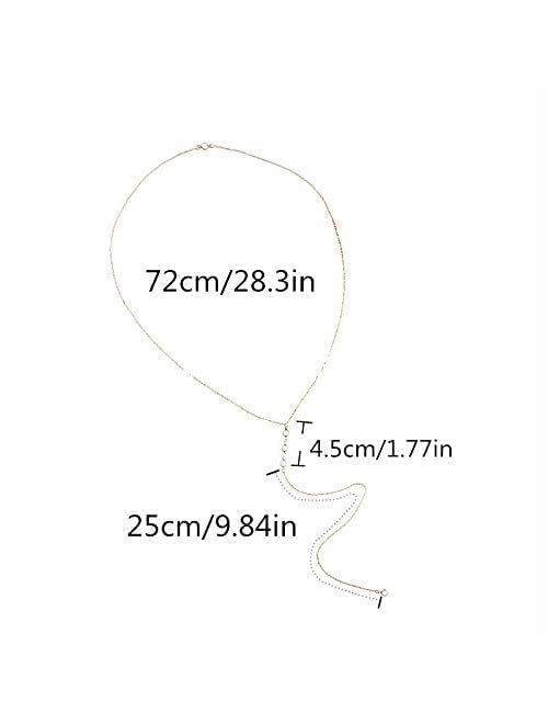 Artmiss Wedding Backdorp Necklace Crystal Gold Y Necklace Long Chain for Women and Brides