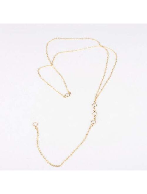 Artmiss Wedding Backdorp Necklace Crystal Gold Y Necklace Long Chain for Women and Brides
