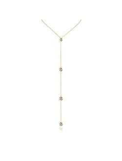 Artmiss Wedding Bridal Backdrop Necklace Crystal Back Necklace Gold Jewelry for Women