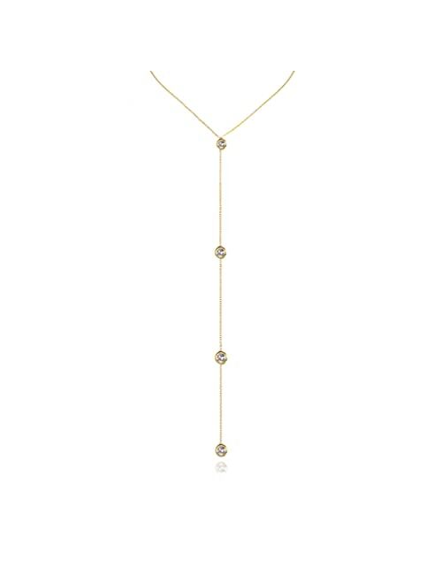 Artmiss Wedding Bridal Backdrop Necklace Crystal Back Necklace Gold Jewelry for Women