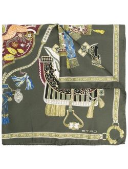 ETRO equestrian-print silk scarf