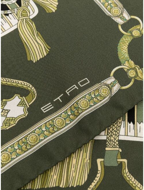 ETRO equestrian-print silk scarf