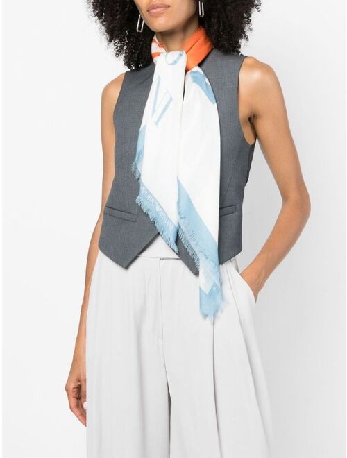 Emporio Armani logo-print 88x88cm scarf