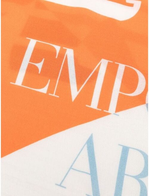 Emporio Armani logo-print 88x88cm scarf