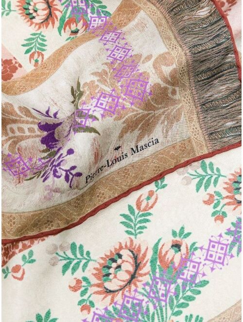 Pierre-Louis Mascia Aloeu-print silk scarf