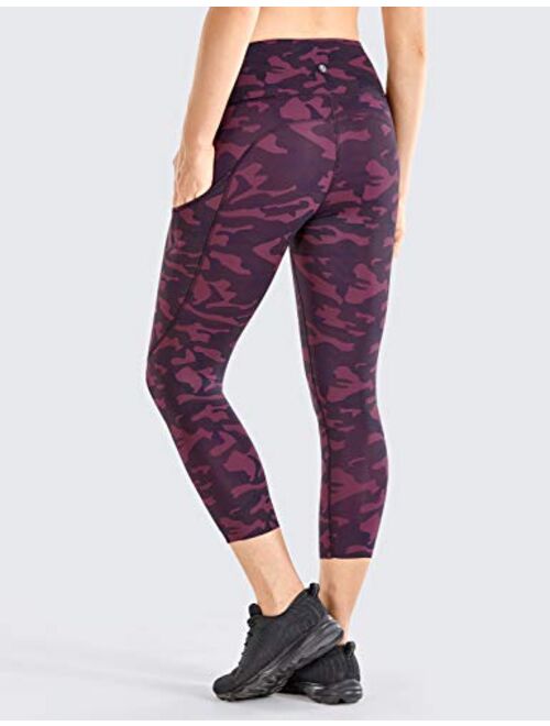 CRZ YOGA Women's Naked Feeling I Training Leggings 19 Inches - High Waist Crop Tight Capri Pants Side Pocket