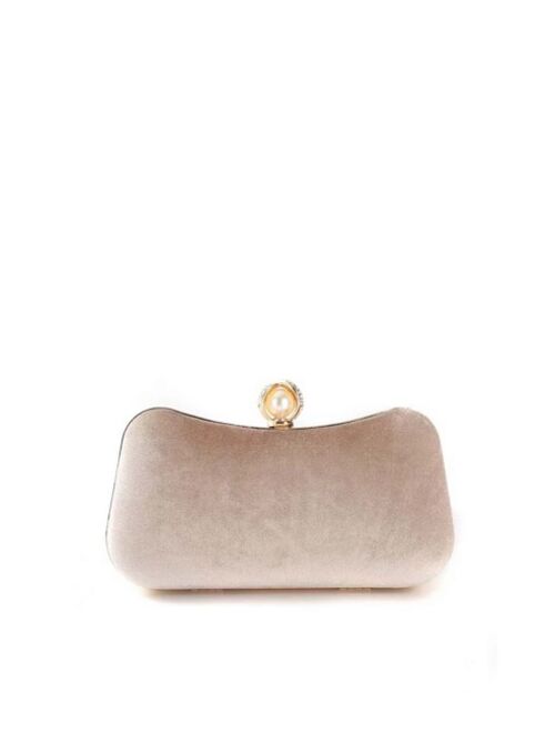 Shein Faux Pearl Decor Velvet Chain Box Bag