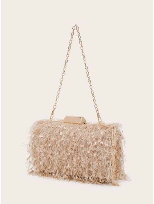 Shein Mini Sequin Decor Chain Box Bag