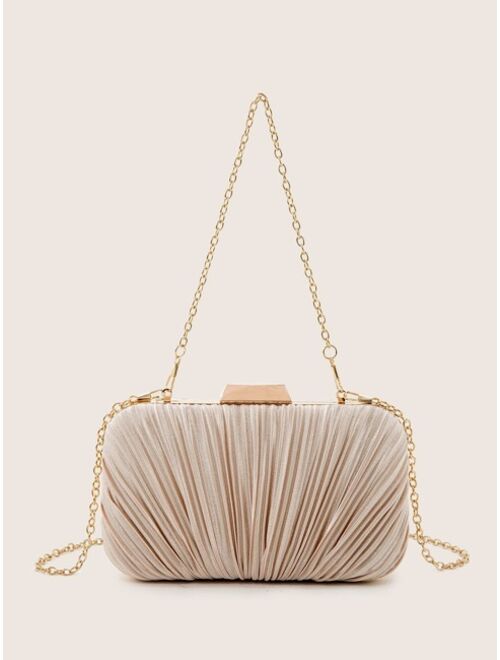 Shein Mini Ruched Decor Chain Box Bag