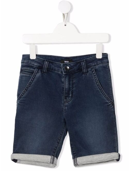 Hugo Boss BOSS Kidswear rolled-cuffs denim shorts