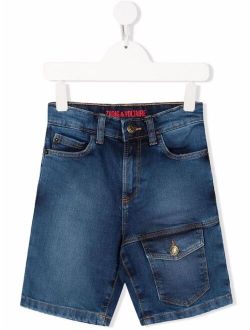 Zadig & Voltaire Kids cargo-pocket denim shorts