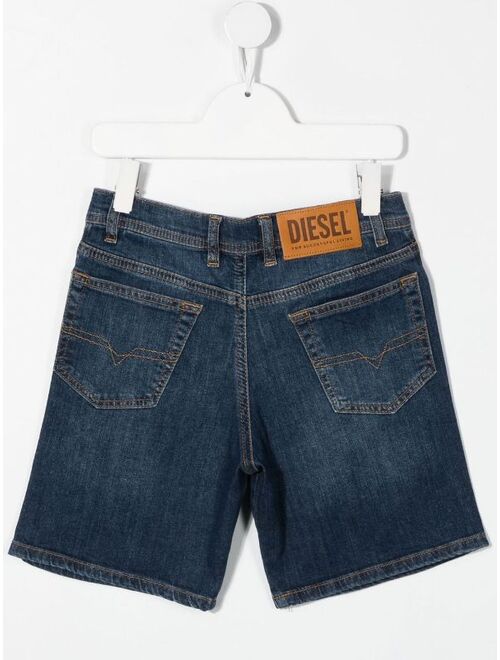 Diesel Kids distressed-detail denim shorts
