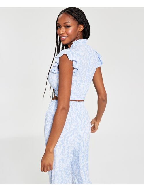 Bar III Ruffled Cropped Top, Created for Macy's