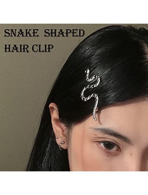 LUCKJUJU 6 Pcs Snake Hair Clip Metal Hair Pins Barrettes Hair Jewelry Accessories Vintage Decorative for Women Girl (2 Golden+ 2 Silver+ 2Bronze)