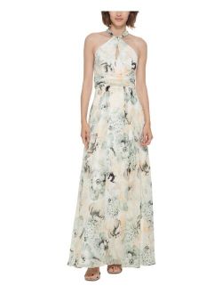 Printed Halter Gown