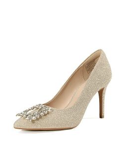 Women's High Heels Wedding Rhinestone Pumps Closed Toe Stiletto Sparkly Sexy Pointed Toe Bridal Dress Shoes