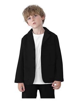 JIAHONG Kids Boys' Blazer Casual Buttoned Blazers Suit Jacket Two Pockets Suit Jacket for Girls or Toddler 3-12 Years