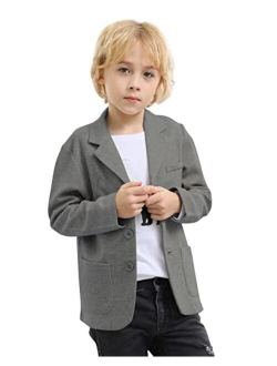 JIAHONG Kids Boys' Blazer Casual Buttoned Blazers Suit Jacket Two Pockets Suit Jacket for Girls or Toddler 3-12 Years