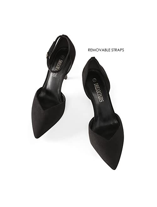 DREAM PAIRS Womens High Heels Strappy Closed Toe Stiletto Ankle Strap Pointed Toe D'Orsay Heel Dress Wedding Party Pumps Shoes