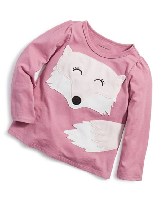 First Impressions Baby Girls Francie Fox Applique Long-Sleeve T-Shirt, Created for Macy's