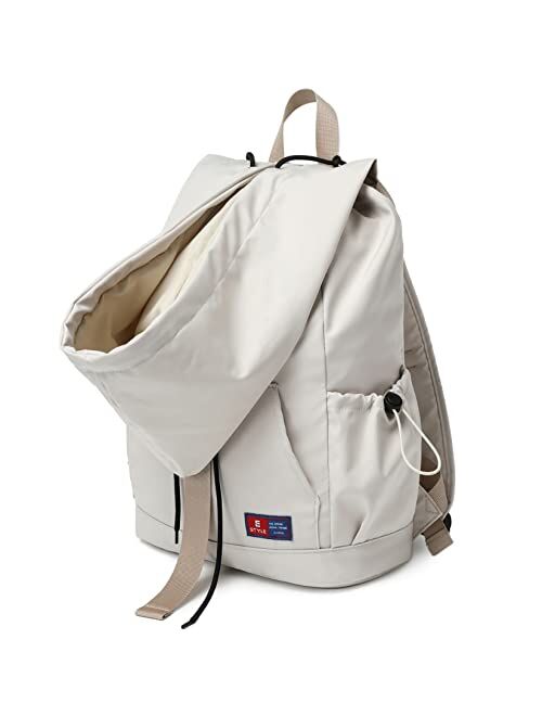 Mygreen Middle School Backpacks for Teen Girls, Fashion Hoodie Style Kids Bookbags Women Casual Daypack Beige