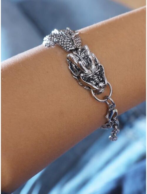 Shein Men Chinese Dragon Design Bracelet