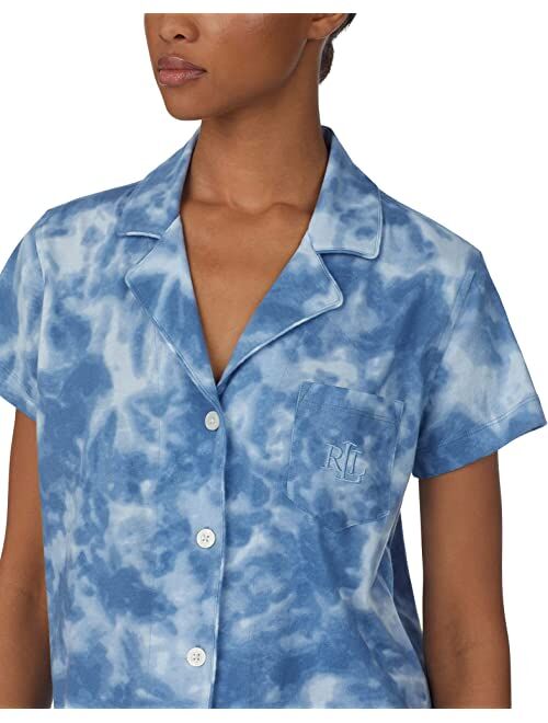 Polo Ralph Lauren LAUREN Ralph Lauren Knits Short Sleeve Notch Collar Ankle PJ Set