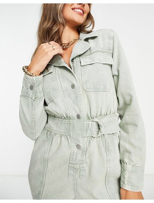 River Island cargo jumpsuit in light green
