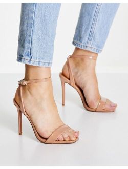 Neva barely there heeled sandals in beige