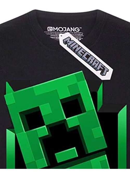 Gaming Minecraft T Shirt Boys Creeper Inside Black Short Sleeve Gamer Top