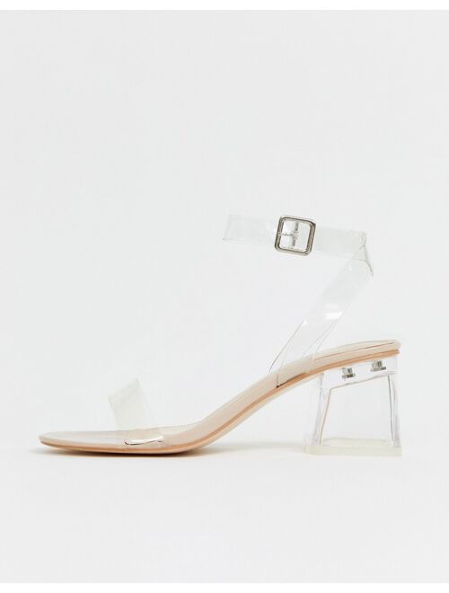 Public Desire Afternoon mid clear heeled sandals