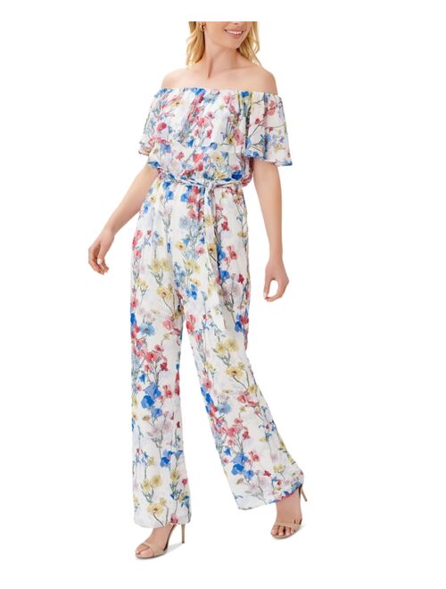 ADRIANNA PAPELL Women's Off-The-Shoulder Printed Jumpsuit