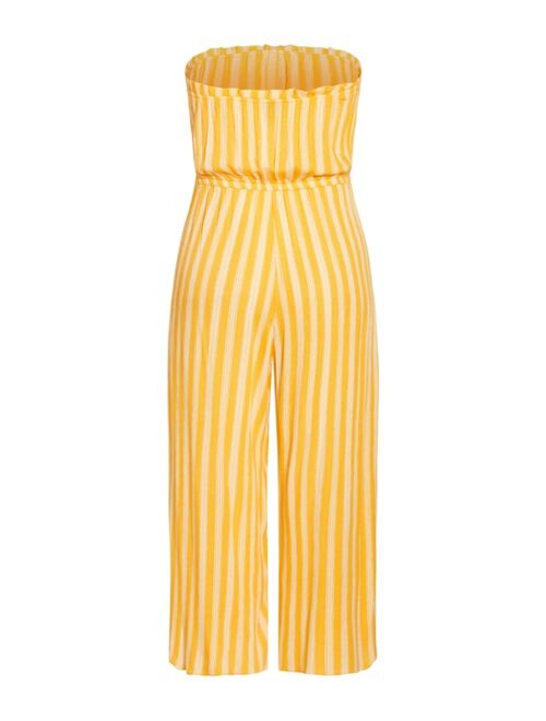 CITY CHIC Trendy Plus Size Bold Stripe Strapless Jumpsuit