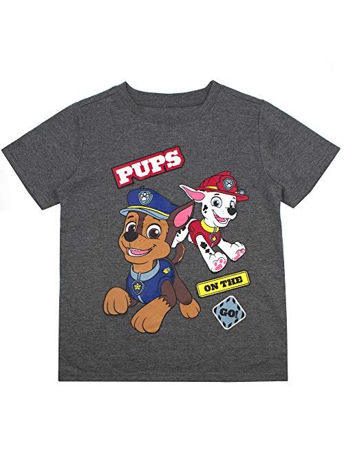 Paw Patrol Boys' Nickelodeon T-Shirt Pack for Toddlers, 4-7 (Pack of 3)
