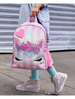 OMG! ACCESSORIES Big Girls Gwen Glitter Hearts Print Butterfly Crown Large Backpack