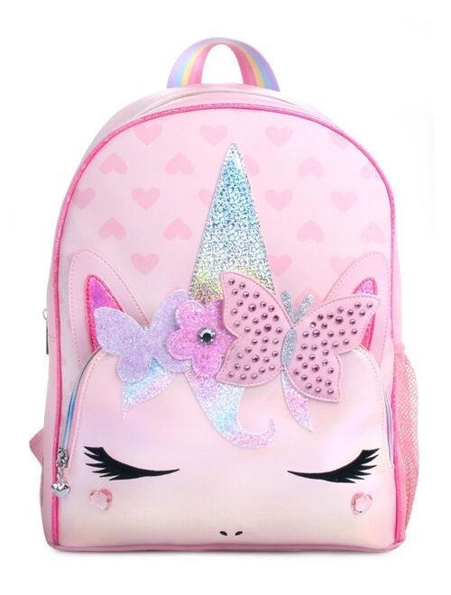 OMG! ACCESSORIES Big Girls Gwen Glitter Hearts Print Butterfly Crown Large Backpack