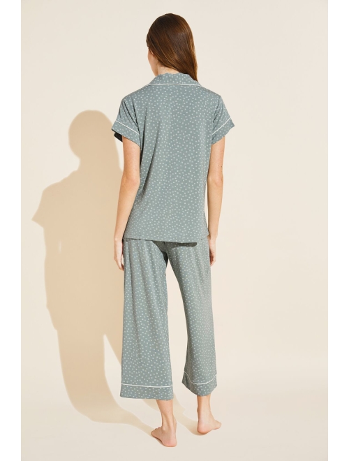 eberjey Gisele Printed Short Sleeve Crop Pajama