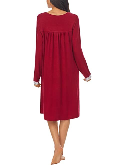 Eileen West 36" Sweater Knit Short Long Sleeve Nightgown