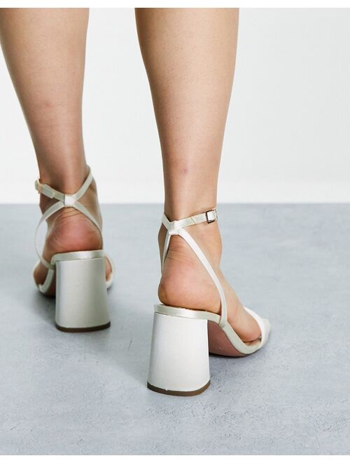 ASOS DESIGN Hilton barely there block heeled sandals in ivory