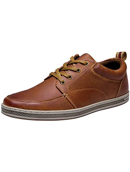 Jousen Mens Fashion Sneakers Retro Leather Mens Casual Shoes Simple Classic Dress Sneakers for Men