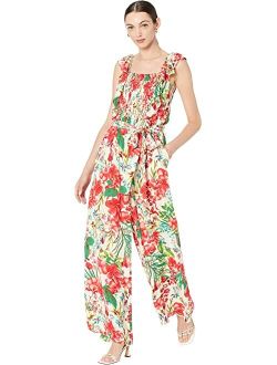 Beatrix Jumpsuit with Smocked Top and Ruffle Straps